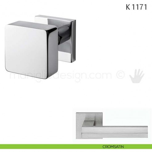 Pomolo per porta K 1171 girevole Valli & Valli con rosetta fine cromsatin