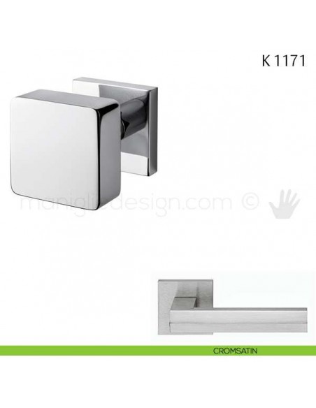 Pomolo per porta K 1171 girevole Valli & Valli con rosetta fine cromsatin