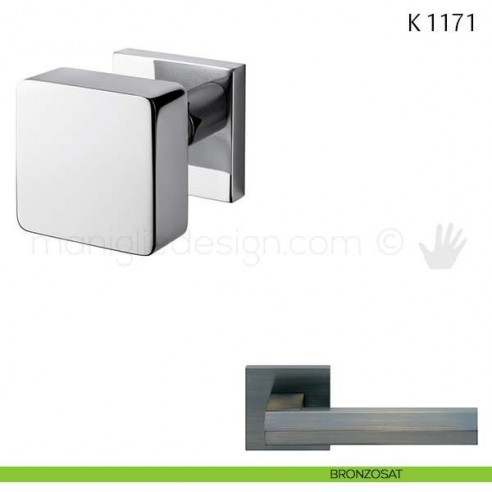 Pomolo per porta K 1171 girevole Valli & Valli con rosetta fine bronzsat