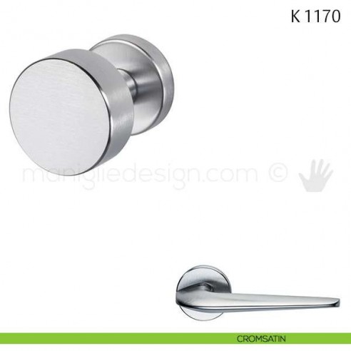 Pomolo per porta K 1170 girevole Valli & Valli cromsatin