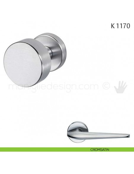 Pomolo per porta K 1170 girevole Valli & Valli cromsatin