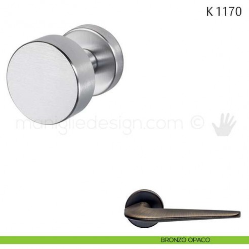 Pomolo per porta K 1170 girevole Valli & Valli bronzo opaco