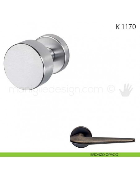 Pomolo per porta K 1170 girevole Valli & Valli bronzo opaco