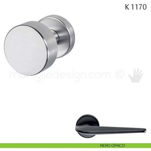 Pomolo per porta K 1170 girevole Valli & Valli nero opaco
