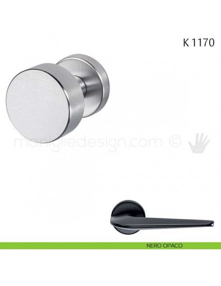 Pomolo per porta K 1170 girevole Valli & Valli nero opaco