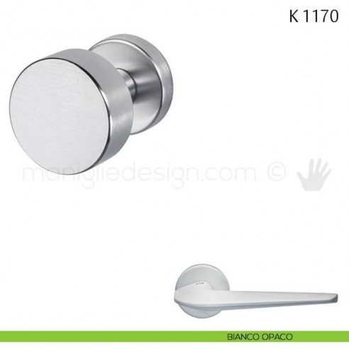 Pomolo per porta K 1170 girevole Valli & Valli bianco opaco