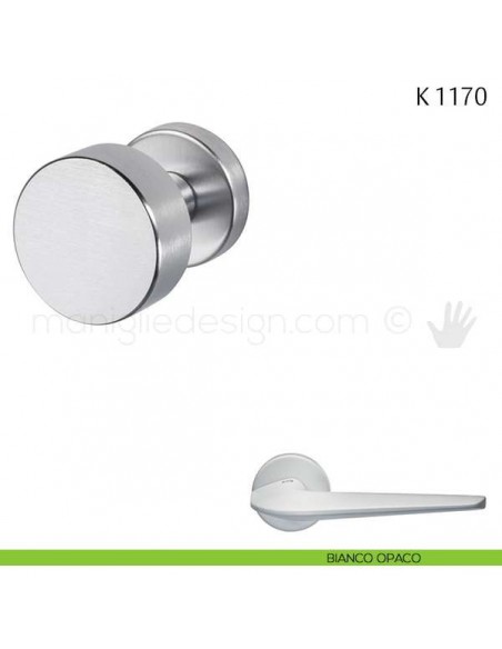 Pomolo per porta K 1170 girevole Valli & Valli bianco opaco