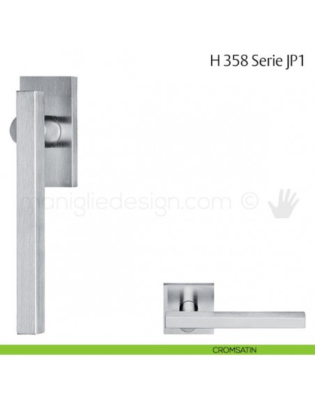 Maniglia per finestra martellina DK H 358 JP1 Fusital con rosetta fine cromsatin