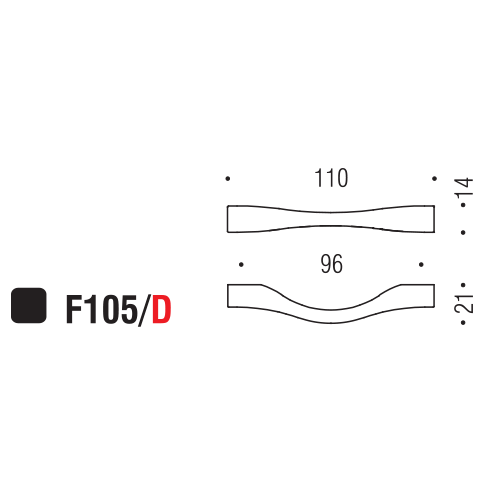 Maniglia per mobile F105 Formae D
