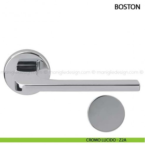 Maniglia per porta Boston Comit con rosetta tonda cromo lucido