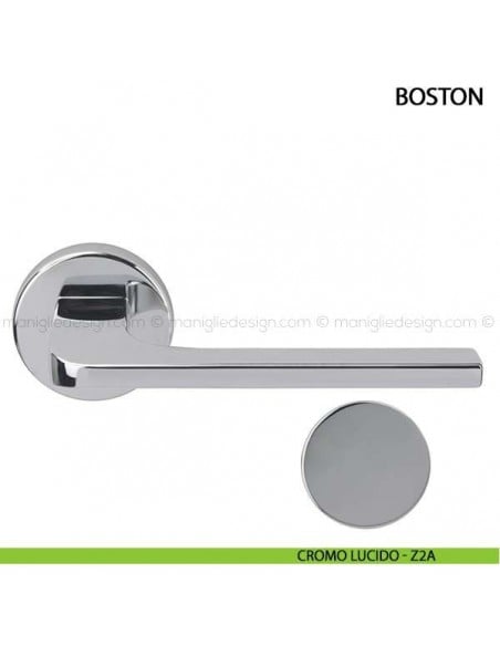 Maniglia per porta Boston Comit con rosetta tonda cromo lucido