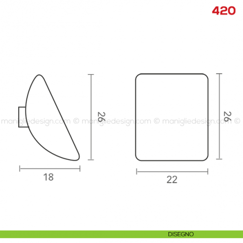 Pomello per mobile 420 Mital disegno