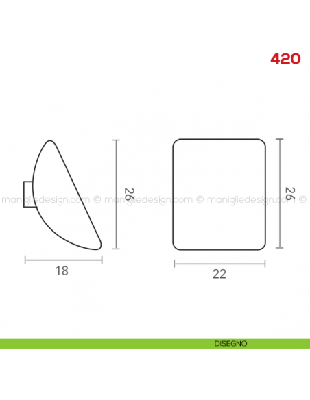 Pomello per mobile 420 Mital disegno