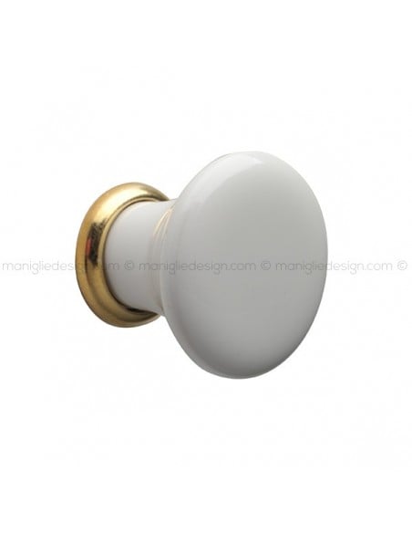 Pomolo in ceramica bianca per mobile Mital 030