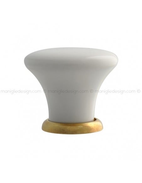 Pomolo in ceramica bianca per mobile Mital 030