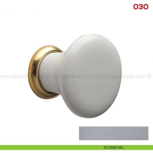 Pomolo in ceramica bianca per mobile Mital 030 econichel