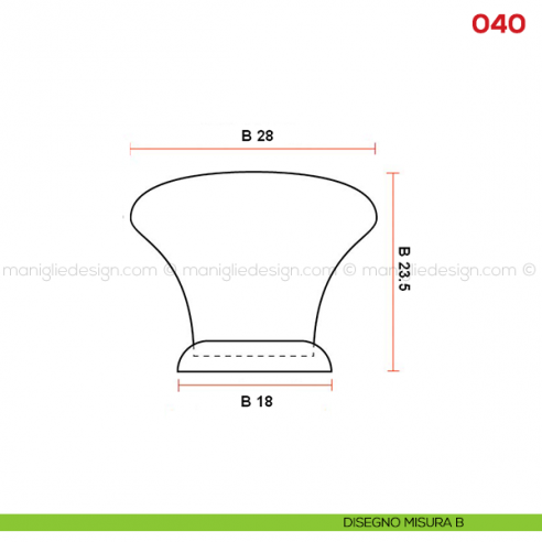 Pomolo in ceramica bianca con fiore blu per mobile Mital 040 disegno misura B