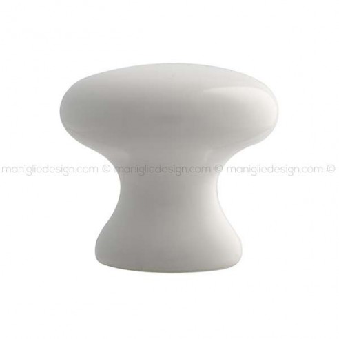 Pomolo in ceramica bianca per mobile Mital 050