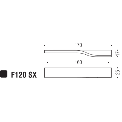 Maniglia per mobile F120 Formae sinistro