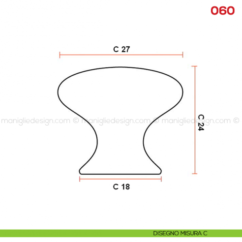 Pomolo in ceramica bianca con fiore colorato per mobile Mital 060 disegno misura C
