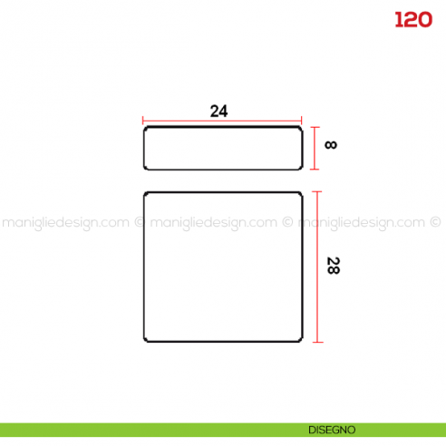 Pomolo per mobile 120 Mital disegno