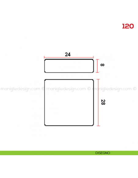 Pomolo per mobile 120 Mital disegno