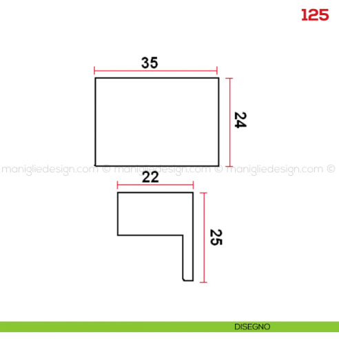 Pomolo per mobile 125 Mital disegno