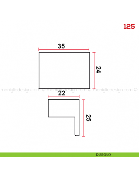 Pomolo per mobile 125 Mital disegno