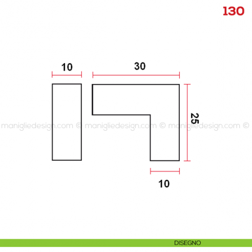 Pomello per mobile 130 Mital disegno