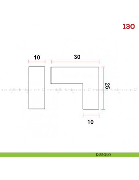 Pomello per mobile 130 Mital disegno