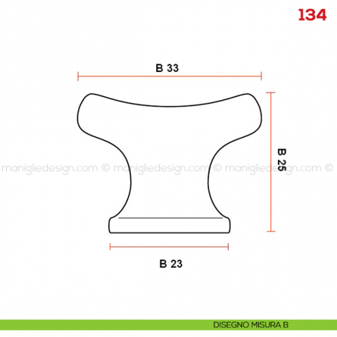 Pomolo in legno per mobile Mital 134 disegno misura B
