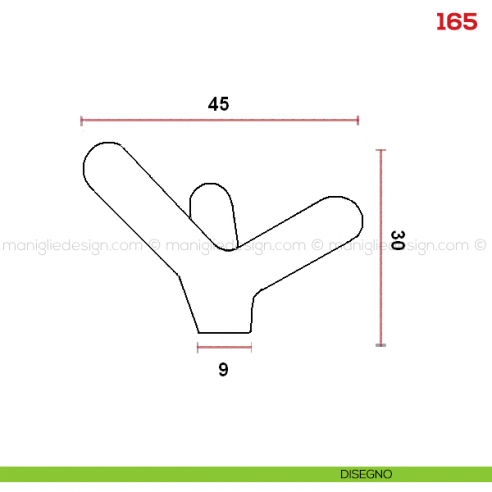 Pomolo per mobile 165 Mital disegno