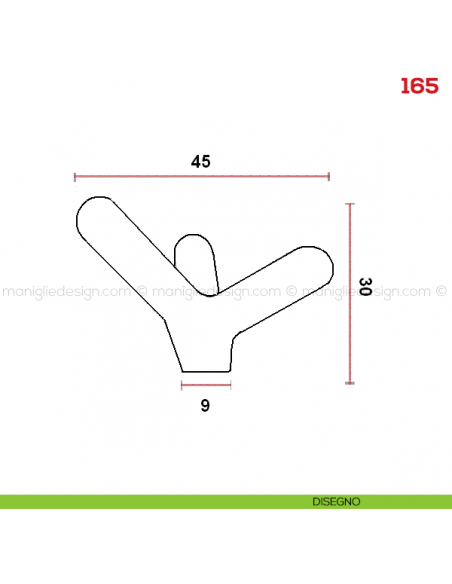 Pomolo per mobile 165 Mital disegno