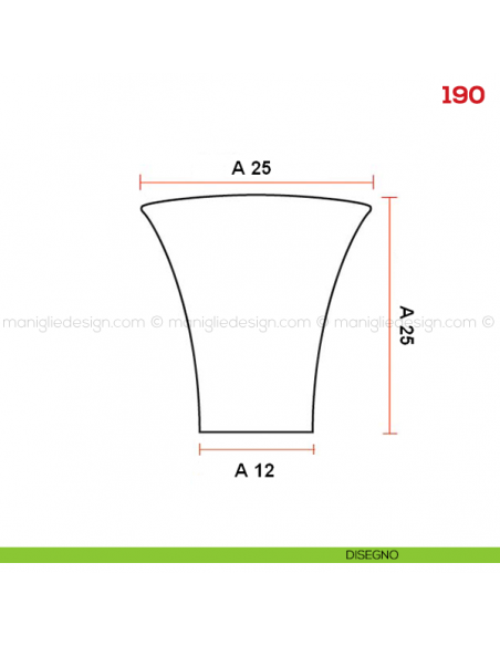 Pomolo per mobile 190 Mital disegno misura A