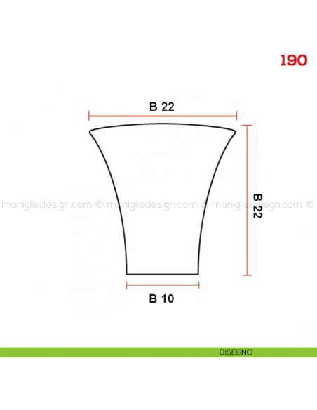Pomolo per mobile 190 Mital disegno misura B