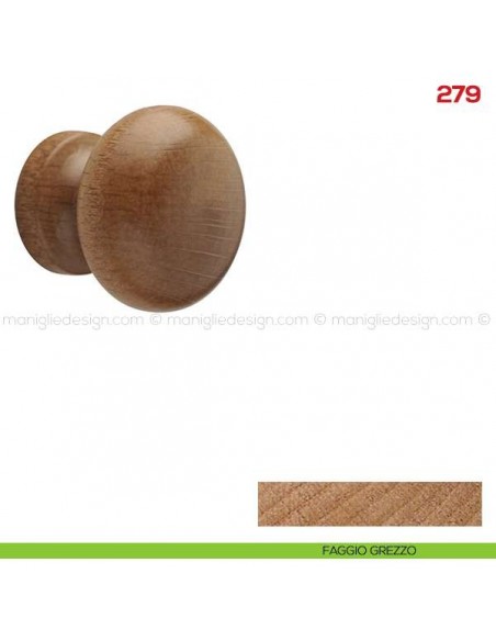 Pomolo in legno per mobile Mital 279 faggio grezzo
