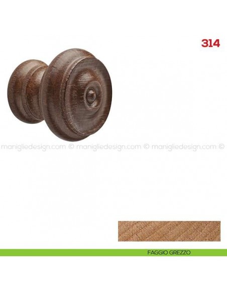 Pomolo in legno per mobile Mital 314 faggio grezzo