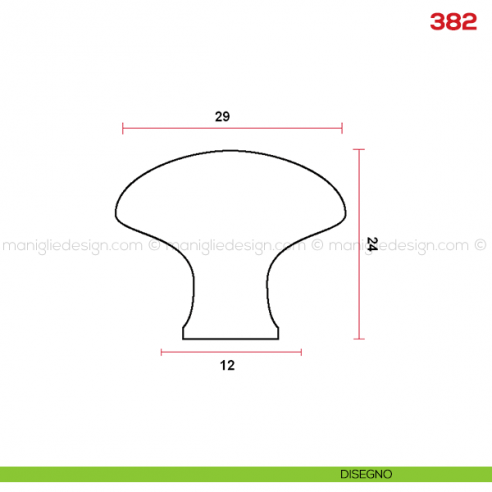 Pomolo per mobile 382 Mital disegno