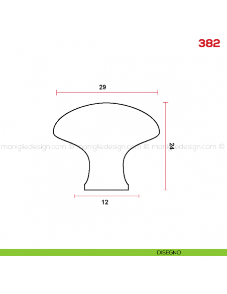 Pomolo per mobile 382 Mital disegno