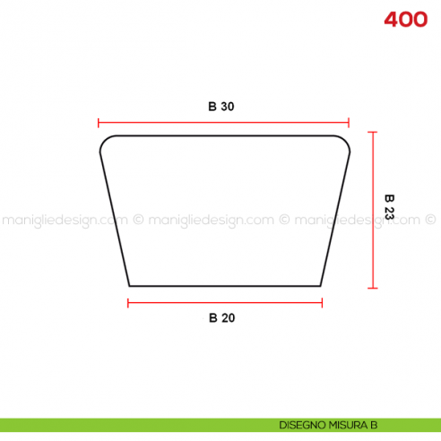Pomolo per mobile 400 Mital disegno misura B