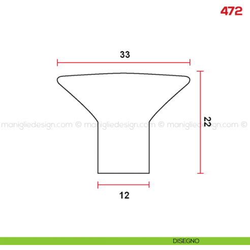 Pomolo per mobile 472 Mital disegno