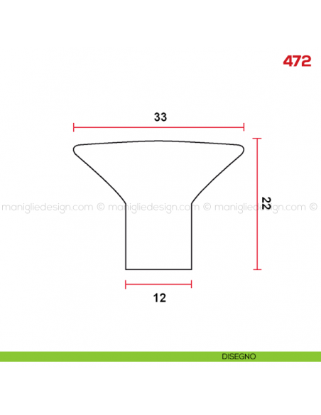 Pomolo per mobile 472 Mital disegno
