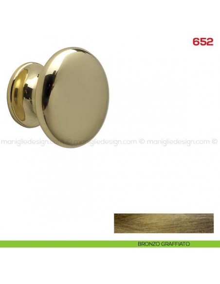 Pomolo per mobile 652 Mital bronzo graffiato