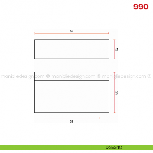 Pomello per mobile 990 Mital disegno