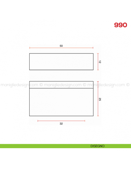 Pomello per mobile 990 Mital disegno
