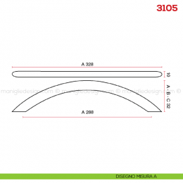 Maniglia per mobile 3105 Mital 2