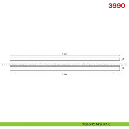 Maniglia per mobile 3990 Mital disegno misura C