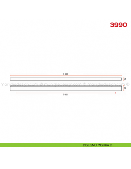 Maniglia per mobile 3990 Mital disegno misura D