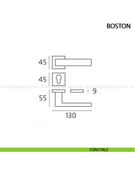Maniglia per porta Boston Comit foro yale