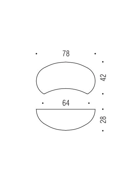 Pomello per mobile F109 Formae disegno tecnico